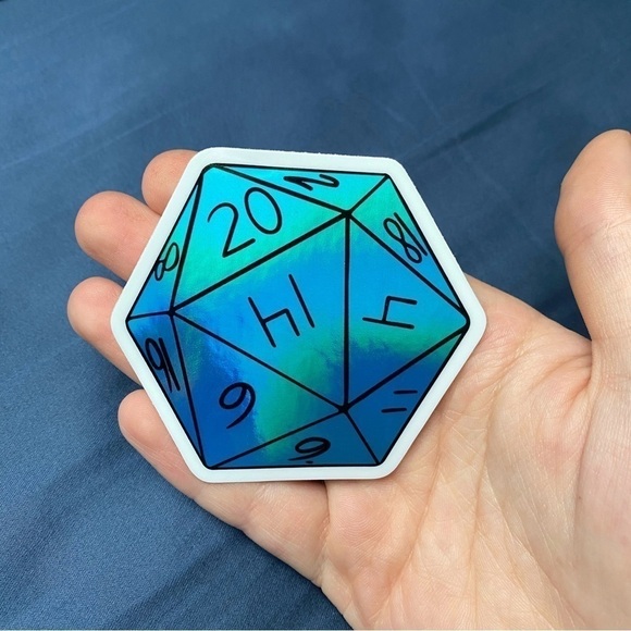 Large D20 Holographic Sticker - Picture 2 of 2